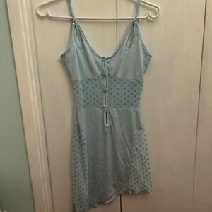 Women's Blue Polka Dot Sleep Dress
